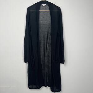 HOLES - J. Jill Women’s Size M Long‎ Sleeve Knit Open Front Linen Blend Cardigan